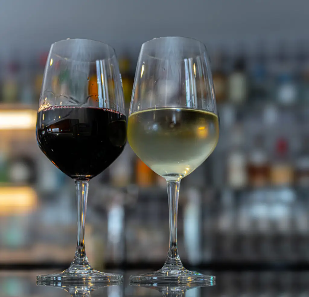 Wine at the bar at Alfreda